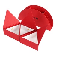 Boîte en carton rigide rouge semi-ronde personnalisée unique avec estampage à chaud et gaufrage pour sushis et cadeaux de Noël