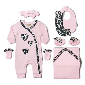 Petelulu豹纹蕾丝设计婴儿服装新生儿婴儿服装套装03个月女孩