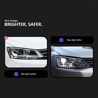 Faro Delantero DRL LED Mejorado para Jetta MK6 2011-2018 con Señal de Giro, Ensamblaje Modificado de Lámpara Principal, Accesorios de Auto para Volkswagen VW