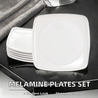 Assiettes Modernes en Mélamine – Vaisselle Écologique Carrée de 6,5 Pouces – Assiettes de Présentation et Assiettes de Fête pour Restaurants et Cuisines Domestiques