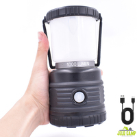 Lampe de camping LED portable super lumineuse 1000 lumens et batterie externe 4400 mAh rechargeable par USB, lanternes de camping suspendues pour l'extérieur