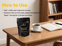 VitaHall, poudre de café au shilajit de qualité alimentaire, marque privée, vente en gros, shilajit pur, améliore l'immunité, usage adulte, 10 g/jour