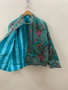 Chaqueta bordada a mano Suzani de tela TNT verde, chaquetas de invierno, regalo de dama de honor, chaqueta Bohemia TNT, ropa de mujer - Product Image 2