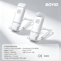 Lampu Baca Lipat Mini LED ABS Boyid Terbaru, Dapat Diisi Ulang via USB, Kecerahan Dapat Disesuaikan, Pelindung Mata untuk Kamar Tidur