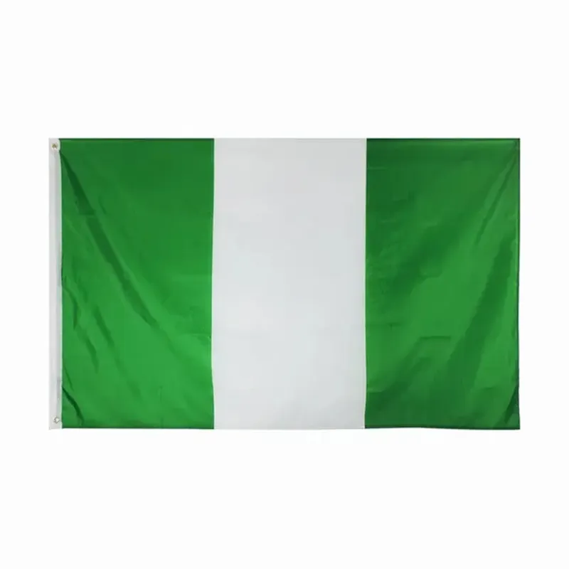Factory Supply Günstiger Preis 75D Polyester Digitaldruck Grün Weiß 3 * 5ft Nigeria Flagge für Feier