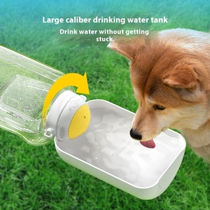Taza de agua de plástico para perros con patrón sólido ecológico, cuenco de comida de gran capacidad, barril de tonelada portátil, cuencos y comederos integrados para mascotas - Product Image 2