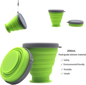 Gobelet pliable en silicone de qualité alimentaire, tasse de voyage portable résistante aux hautes températures pour l'extérieur - Product Image 3