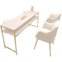 Table de manucure de luxe pour salon de beauté, tables et chaises de manucure, table de technicien en ongles postmoderne simple ou double