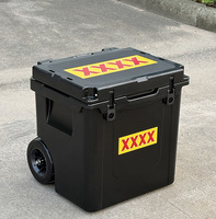 Glacière à roulettes isotherme et étanche LLDPE de grande capacité 45QT, design moderne et personnalisé, pour le transport de vin, aliments et canettes, maintien au frais jusqu'à 10 jours