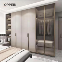 OPPEIN Armoires Modernes Blanches Minimalistes pour Dressing, Design Complet pour Toute la Maison, Portes en MDF, Meubles de Chambre pour la Maison ou l'Hôtel
