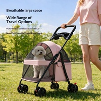 Poussette pliable légère pour animaux de compagnie, chariot de voyage portable pour petits chiens, chats, Teddy