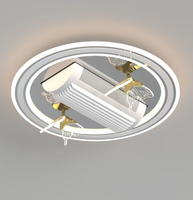 Ventilateur de plafond encastré intelligent à LED avec télécommande, design moderne, décoration papillon, pour chambre ou hôtel