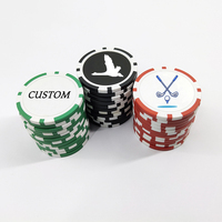 Accessoires de golf, marqueur de balle de golf personnalisé en plastique, jetons de poker, marqueur de balle