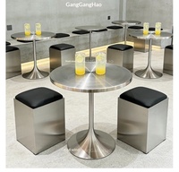 Tabouret moderne minimaliste en acier inoxydable, style industriel, table d'angle pour canapé, table d'appoint créative, tables et chaises de café personnalisables