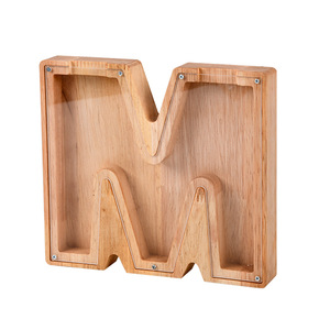 กระปุกออมสินสำหรับเด็กกล่องเก็บเหรียญทำจากไม้26ตัวอักษร - Product Image 4
