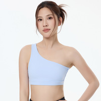 Soutien-gorge de sport dos nageur pour femme, maintien élevé, antichoc, rembourré, pour la course, en Nylon/Spandex, couleur unie, vente en gros transfrontalière