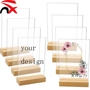 Base de Madera para Letreros Acrílicos, Soporte en Forma de T, Exhibidor de Escritorio en Plástico para Decoración de Bodas, Restaurantes y Fiestas, Venta al Por Mayor - Product Image 2