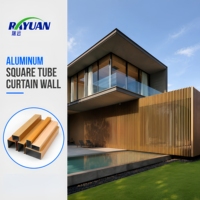 Tube rectangulaire en aluminium thermolaqué, pare-soleil pour mur extérieur de bâtiment d'appartements en hauteur