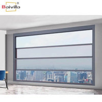 Baivilla Elevador Eléctrico Ventanas y Puertas Aluminio Doble Vidrio Vertical Sistema de Ventana de Guillotina Deslizante