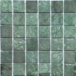 Piscina mosaico di piastrelle di mosaico di marmo naturale di colore verde mosaico bagno quadrato india verde scuro piastrelle di pietra mosaico