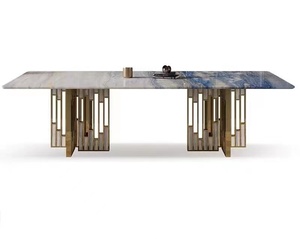 Bảng Điều Khiển Vuông Cổ Điển Đơn Giản Bộ Bàn Nhà Hàng Phòng Họp Bàn Đá Cẩm Thạch Sang Trọng - Product Image 1