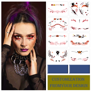 10 Feuilles Tatouages ​​Temporaires, Imperméable Tatouage Halloween Pour Visage Fausse Cicatrice Halloween Zombie Scars Tatouages ​​Autocollants Pour D'horreur Sanglante Maquillage Halloween Cosplay