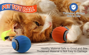 Nouvelle balle de jeu pour chat avec clochette, balle roulante en silicone élastique, jouet interactif intelligent pour animaux de compagnie, balle de sport pour chat - Product Image 2