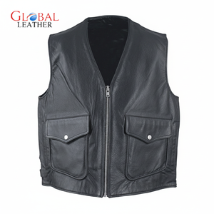 Chaleco de carreras informal de alta calidad para hombre, Chaleco de cuero transpirable con cremallera OEM de nuevo diseño para carreras de motos - Product Image 1