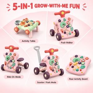 Marche-bébé 5-en-1 EPT : Jouet d'éveil interactif avec roues, lumières et sons pour bébés, transformable siège-à-levé - Product Image 2