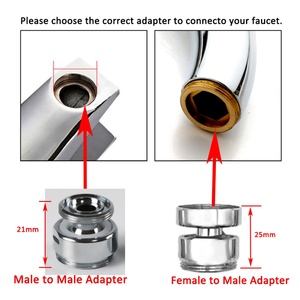Adaptador de latón macho-hembra de 12/14/16/18/20/22/24 mm para grifo de baño y cocina, con boquilla giratoria de 360 grados. - Product Image 3