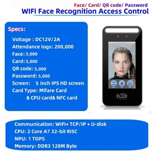 Máy chấm công nhận diện khuôn mặt 5 inch Hệ thống kiểm soát truy cập sinh trắc học tầm nhìn ban đêm Hỗ trợ wifi cho thang máy văn phòng thông minh - Product Image 2