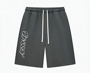 Shorts en coton décontractés et respirants pour hommes, impression DTG personnalisée Kornit, design minimaliste, taille à cordon, fabrication OEM/ODM - Product Image 2