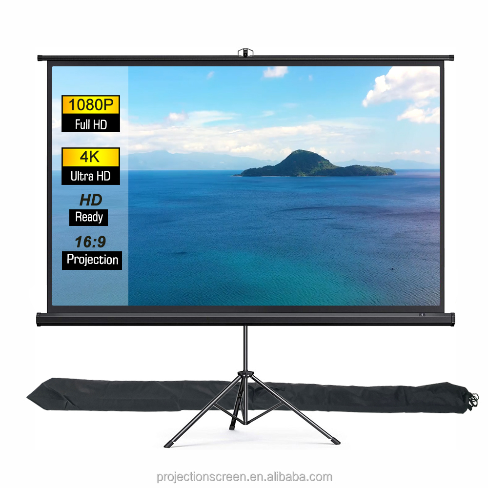 Pantalla Proyector Trípode 100 Pulgadas 16:9 Portátil - Proyección Frontal Trasera Sin Arrugas Para Exterior