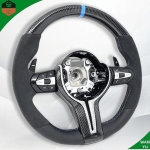 Volant en cuir avec palettes de changement de vitesse pour <span class=keywords><strong>BMW</strong></span> M Sport <span class=keywords><strong>F</strong></span>-Chassis F80 F82 F87 F12 F13 F86 F33 M2 <span class=keywords><strong>M3</strong></span> M4 M5 M6 F85 X5 X6 F30 - Product Image 2