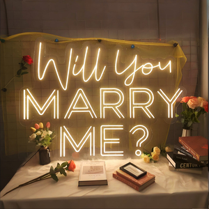 Enseigne néon LED personnalisée avec transformateur, en acrylique, pour décoration murale romantique de mariage 'Veux-tu m'épouser?', pour fêtes, décoration de magasins et bâtiments - Product Image 5