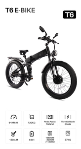 Bicicleta Elétrica ODM T6 de 26 Polegadas com Pneus Largos, Freios a Disco, Suspensão Total, Freio a Disco Hidráulico para Adultos - Estoque Local nos EUA - Product Image 3