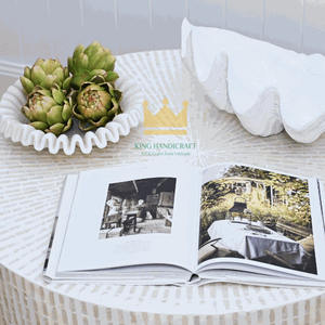Mesa de centro de lujo con Incrustaciones de nácar-Mesa de acento redonda o rectangular artesanal para un estilo de sala de estar elegante - Product Image 5