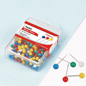 Pin de Mapa Metálico con Cabeza de <span class=keywords><strong>Bola</strong></span> Colorida para Oficina - Product Image 1