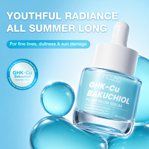 Suero Facial Vegano Antienvejecimiento con GHK-Cu, Bakuchiol y Péptidos de Cobre, con Ácido Ferúlico, Antioxidante de Verano, Marca Privada - Product Image 1