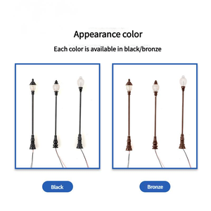 Modèle d'architecture urbaine miniature en résine, poteau d'éclairage blanc, lumière blanc chaud, sculpture 3D réaliste <span class=keywords><strong>aérographe</strong></span>, marque YUNJIE - Product Image 5