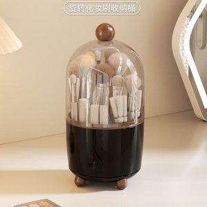 Rotatable <b>Makeup</b> Brush Storage <b>Box</b> 8L With Drawers Cosmetic Organizer Desktop Dustproof Storage Tube - Product Image 2