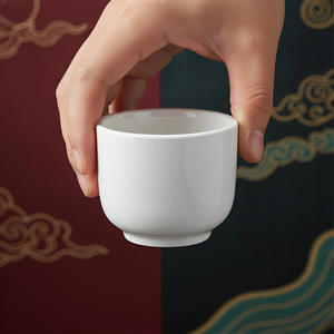 Taza de Té de Porcelana Resistente, Color Blanco Sólido, Taza de Cerámica Gruesa para Uso en Casas de Té, Restaurantes y Hoteles - Product Image 3