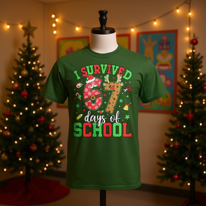 Sobreviví a 67 días de clases: camiseta navideña para profesores y estudiantes, diversión navideña - Product Image 3