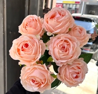 Groothandel 7-Head Kunstzijde Bruiloft Decoratieve Rozen Grote Maat 50Cm Bloemendesign Boeket Voor Kerst En Nieuwjaar
