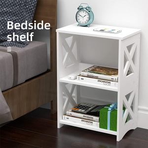 Étagère de rangement rectangulaire sur pied, style nordique, 2 niveaux, pour salle de bain, chambre, salon - Product Image 5