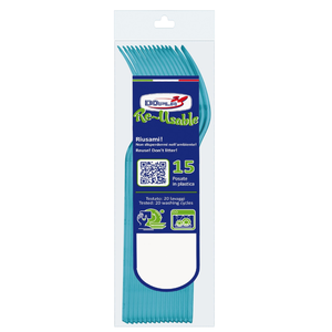 SET DI 15 FORCHETTE COMPATTE IN PLASTICA TURCHESE - Product Image 1
