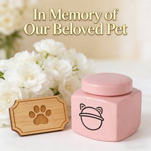 Urna <span class=keywords><strong>Funeraria</strong></span> de Cerámica de Lujo para Mascotas, Recipiente Conmemorativo de Resina de Alta Calidad, Tanque de Almacenamiento de Cenizas para Perros y Gatos, Ataúd y Urna para Gatos - Product Image 5