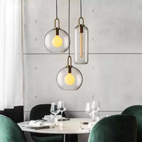 Lustre LED de luxe en fer et verre, style post-moderne, hauteur réglable, intensité variable, noir, garantie 2 ans, pour restaurant, bureau, chambre
