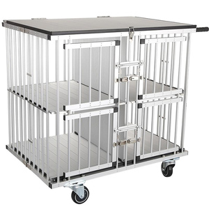 TYXD 4 cuccette in alluminio pieghevole Dog Show Trolley pieghevole gabbia per animali con ruote - Product Image 4