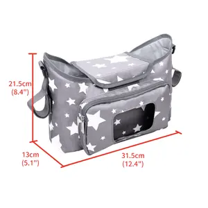 Pram Stroller Organizer Bag Diaper Bags Nursing Stroller Accessories Stroller Cup Holder Cover With Shoulder Straps